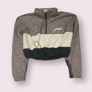 vs pink cropped quarter zip
